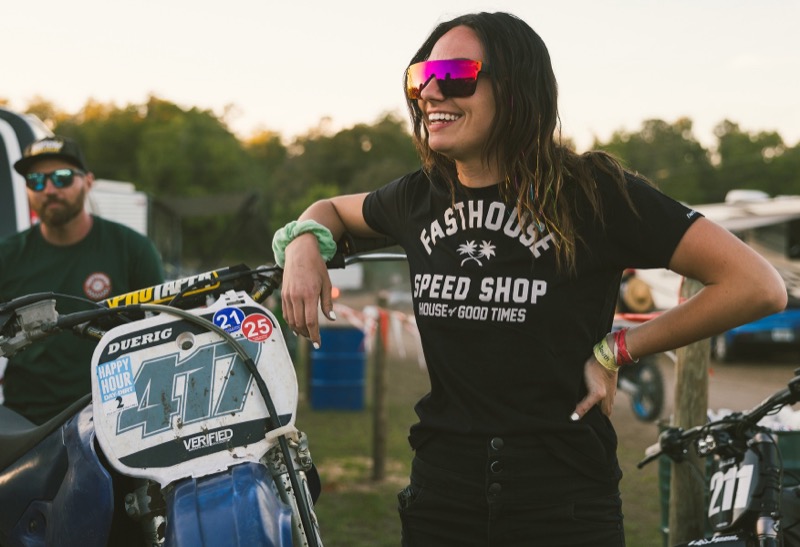Fasthouse Speed Shop casual tee at the track